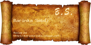 Barinka Sebő névjegykártya